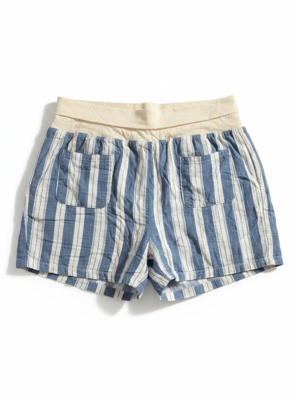 Old Navy Blue & White Striped Lounge Shorts with Cream Waistband XXL TTG - Picture 3 of 3